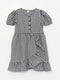 Crew Neck Plaid Short Sleeve Girl Dress